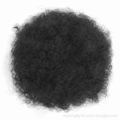 Wholesale Kinky Curly Clip afro hair bun Synthetic Hair pieces Chignon Fluffy Wig Synthetic Afro Curly Puff Hair Buns